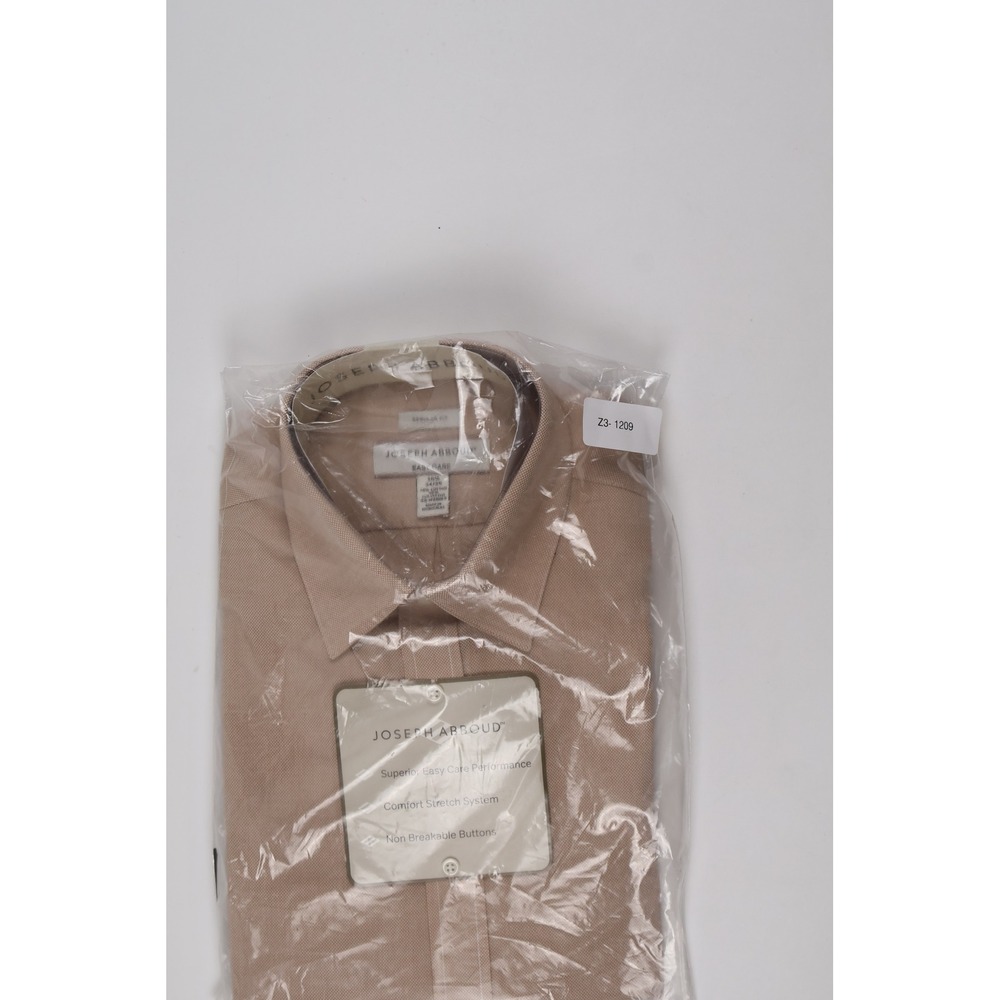 Joseph Abboud Dress Shirt Easy Care Regular Fit Tan Solid 16.5 34/35 NWT - Picture 5 of 5